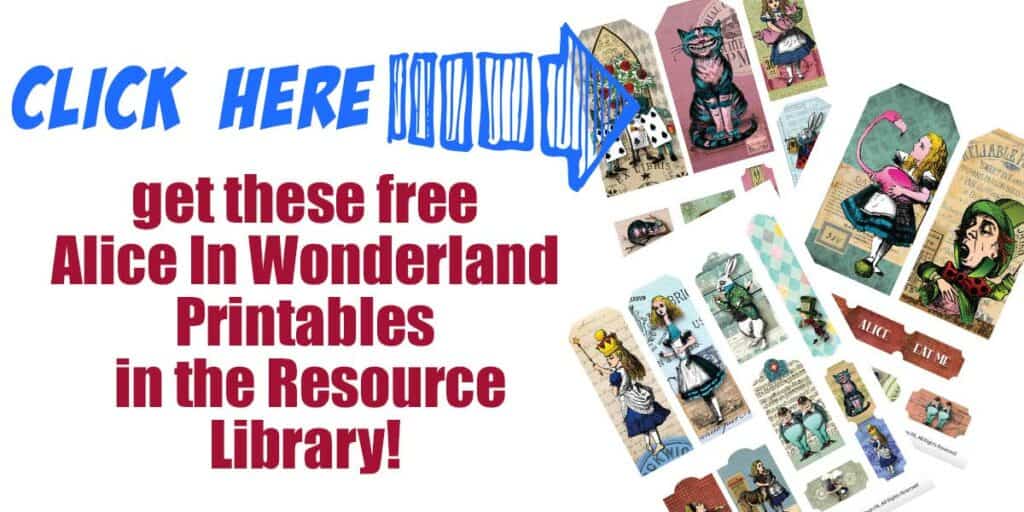 Click Here To Get The Free Printable Alice In Wonderland Ephemera (Commercial License)