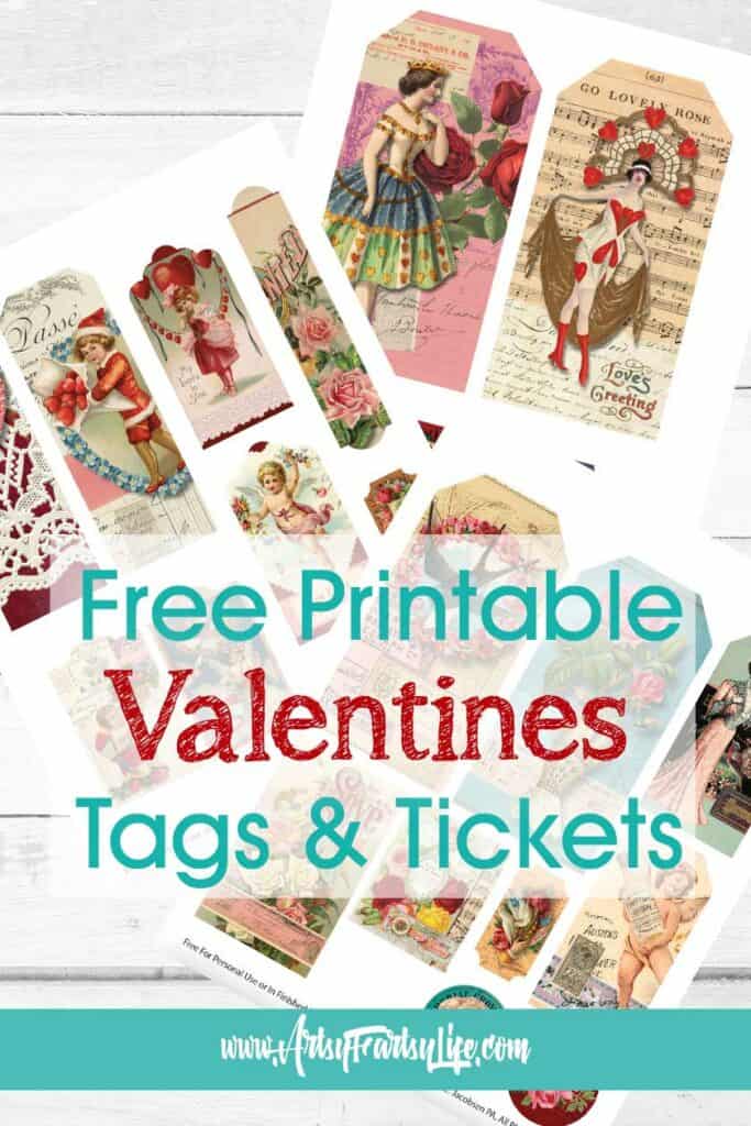 Free Vintage Valentine Tags and Tickets for Junk Journals (Commercial License)
