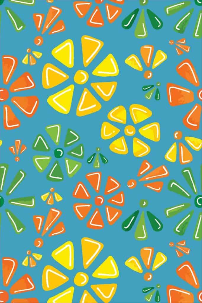 Fruity Citrus Flowers - Food and Beverage Surface Pattern Design by Tara Jacobsen