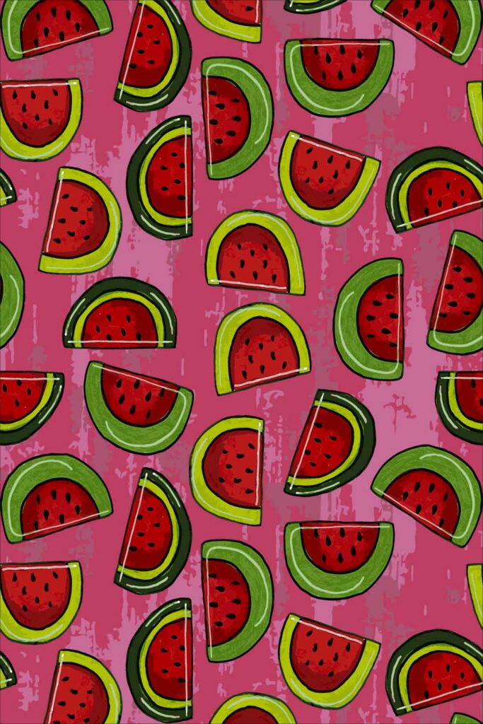 Watermelon Pink Mashup Surface Pattern Design By Tara Jacobsen