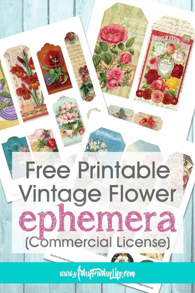 Free Vintage Flowers Printable Ephemera
