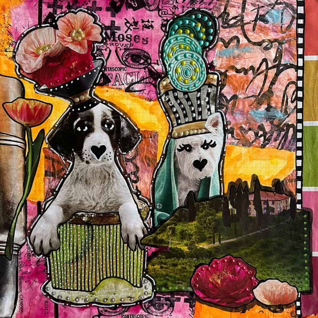 Puppy Love Magazine Collage Art