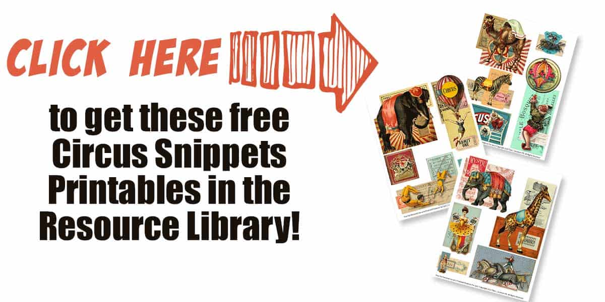 Free Printable - Vintage Circus Snippets · Artsy Fartsy Life