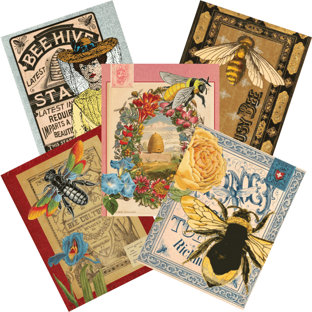 Free Printable Bees Journal Cover Pages (Commercial License for Printing)