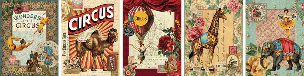 Free Printable Circus Journal Pages For Junk Journals or Scrapbooks
