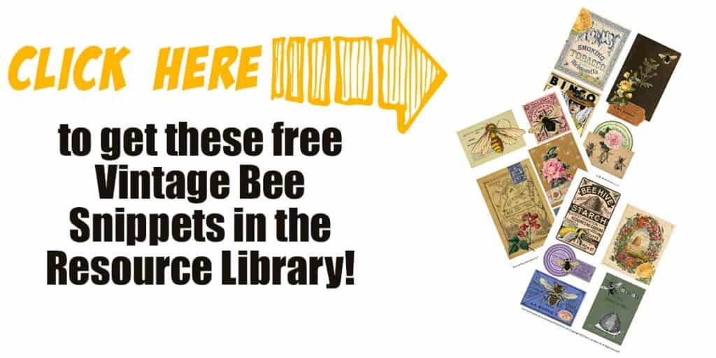 Click here to get all the vintage bee snippets in the freebie library