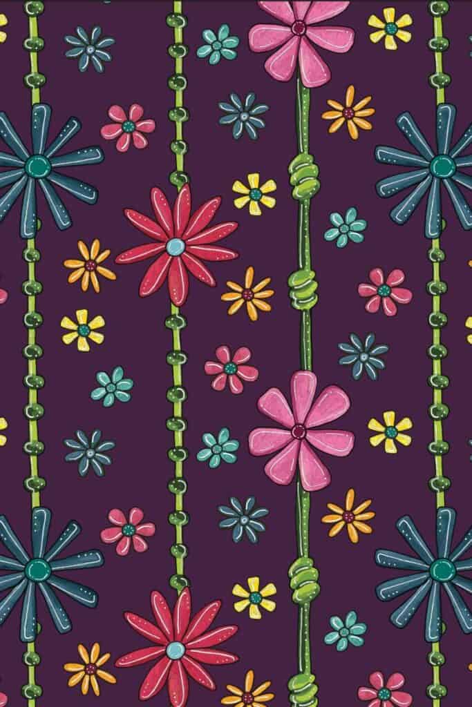 Flower Chains - Surface Pattern Design By Tara Jacobsen