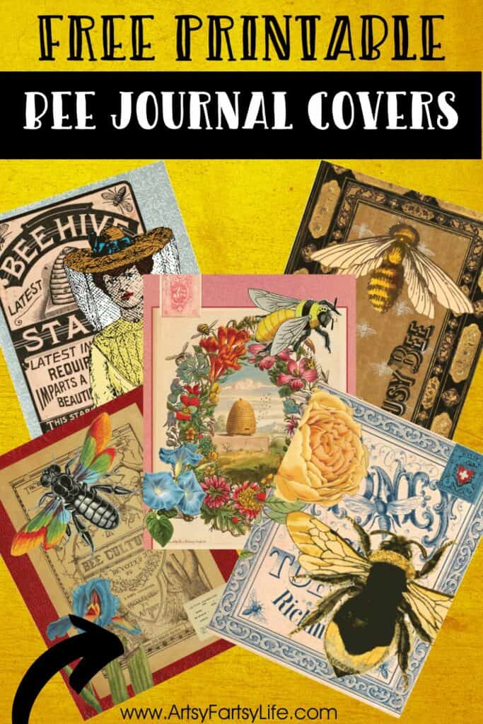 Free Printable Bee Art Journal Covers or Wall Art