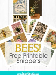 Free Printable Bee Ephemera Snippets For Junk Journals