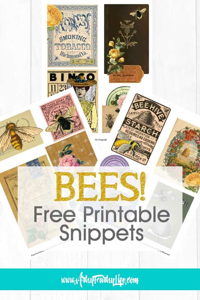 Free Printable Bee Ephemera Snippets For Junk Journals