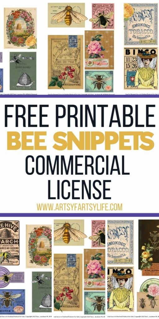 Free Printable Bee Ephemera Snippets For Junk Journals
