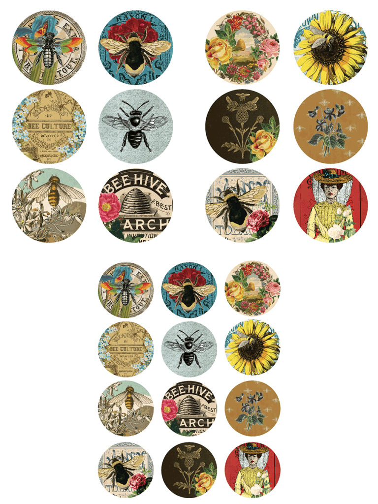 Bumble Bee Circles Ephemera - Free Printables
