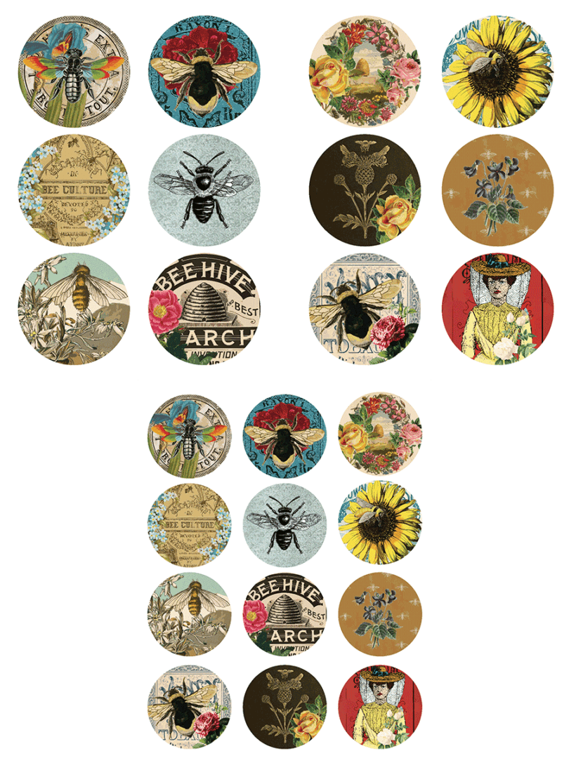 Bumble Bee Circles Ephemera – Free Printables – Artsy Fartsy Life