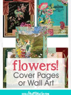 Vintage Flower Journal Pages or Wall Art - Free Printable