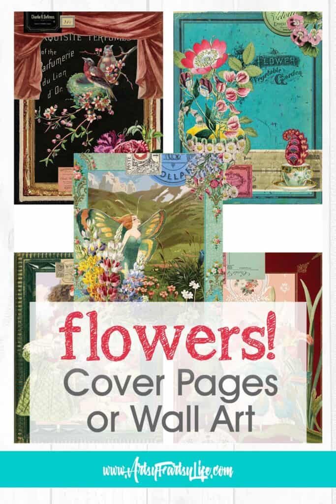 Vintage Flower Journal Pages or Wall Art - Free Printable