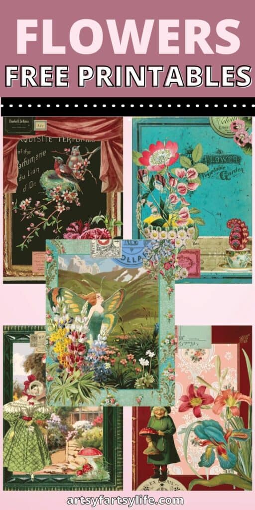 Free Vintage Flower Collage Sheets Printables