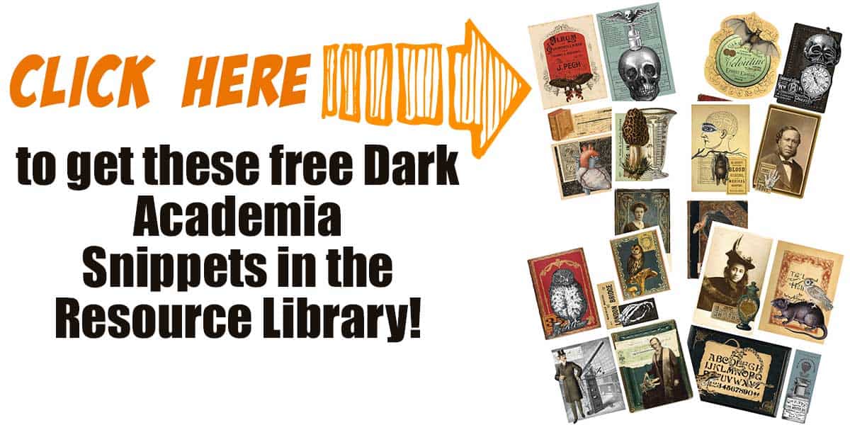 Free Printable Dark Academia Snippets Collage Sheets · Artsy Fartsy Life