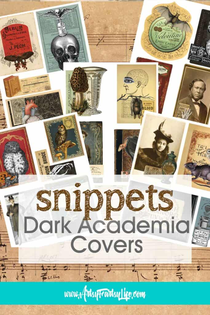 Free Printable Dark Academia Snippets Collage Sheets