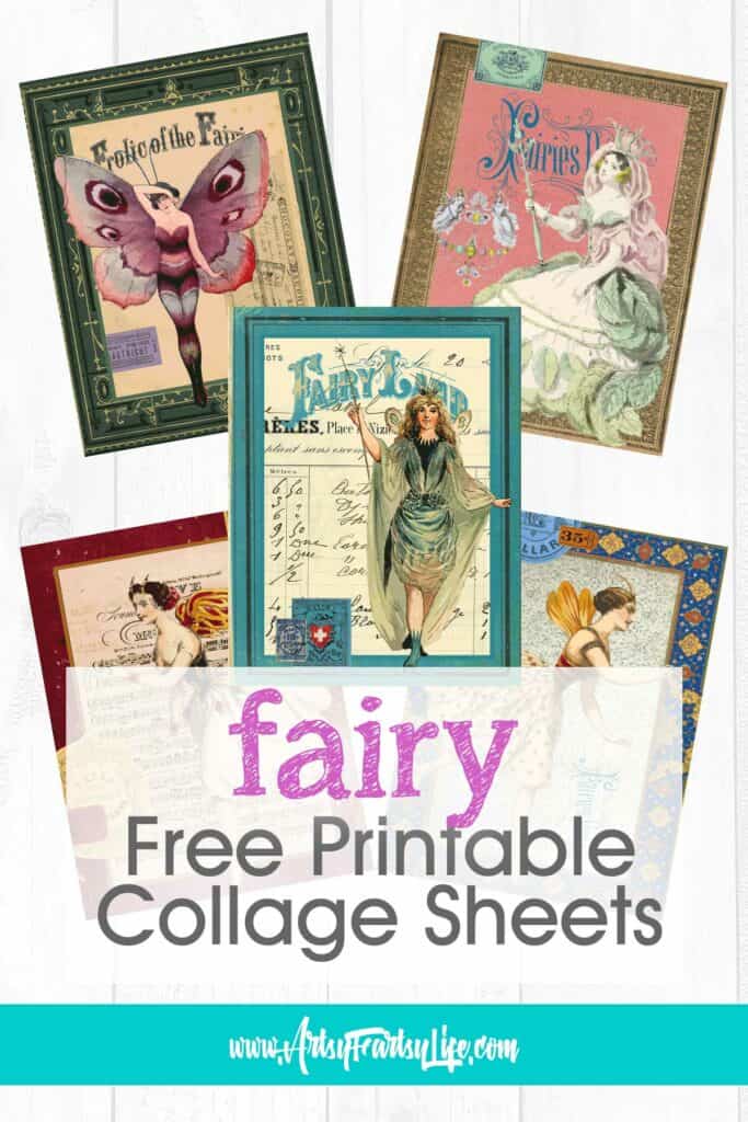 Free Printable Fairy Journal Pages For Junk Journals or Mixed Media