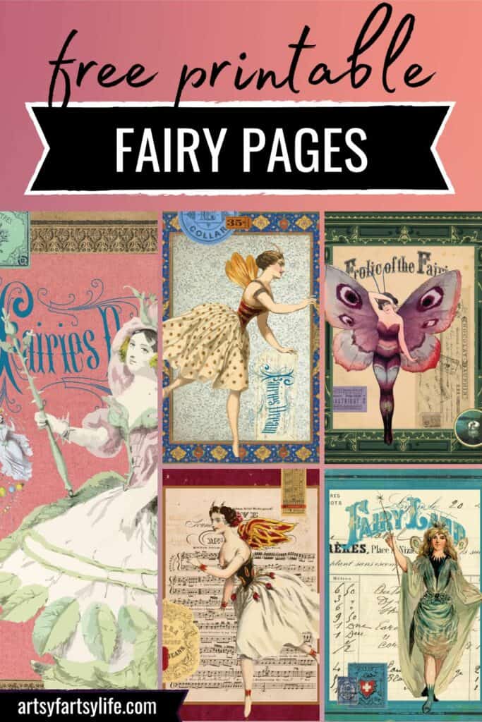 Free Printable Fairy Journal Pages For Junk Journals or Mixed Media – Artsy Fartsy Life