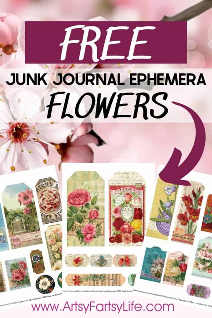 Free Printable Flowers Junk Journal Ephemera