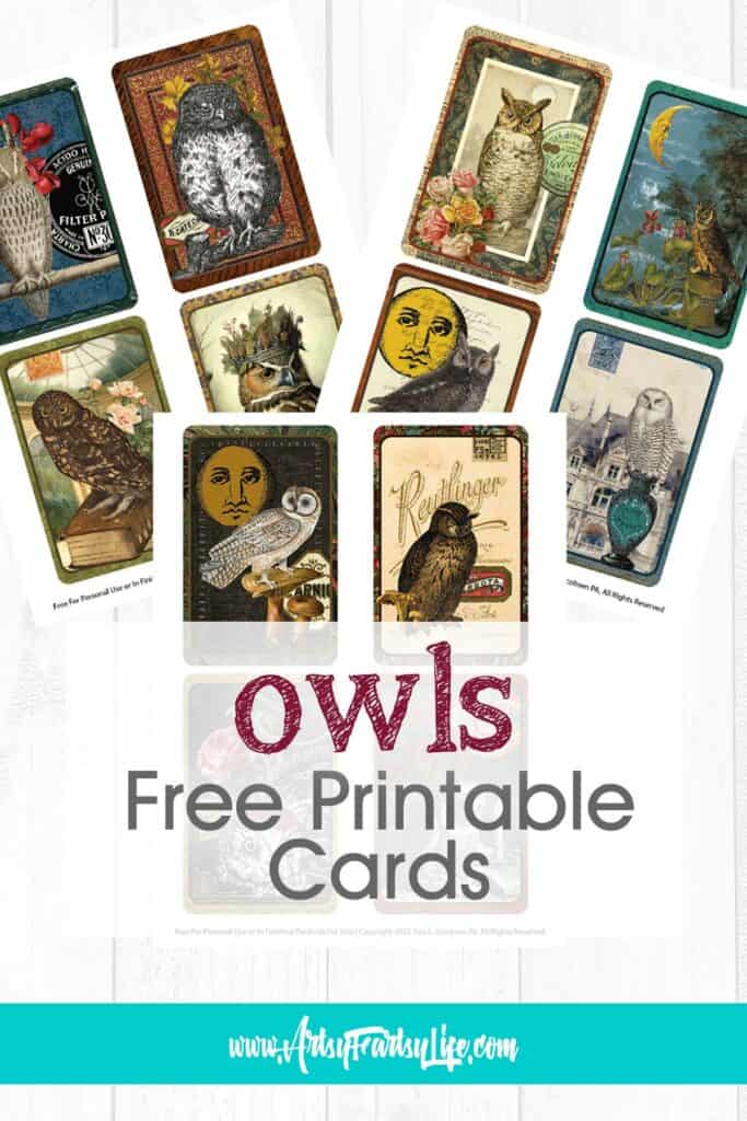 Free Printable Owl Cards Collage Sheets