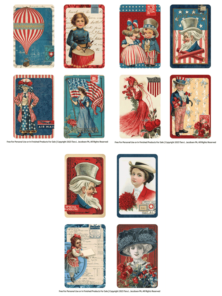 Free 4th of July Printable Journal Cards For Journals or Scrapbooks
