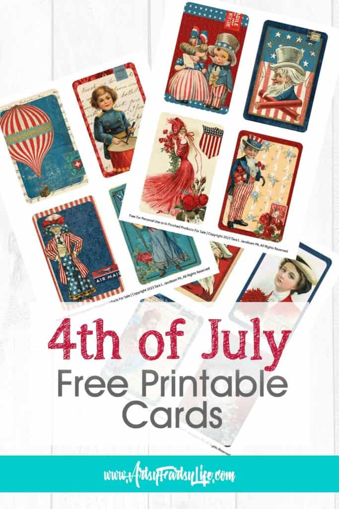4th of July Journal Cards Free Printable
