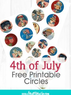 4th of July Circle Ephemera Stickers Free Printable