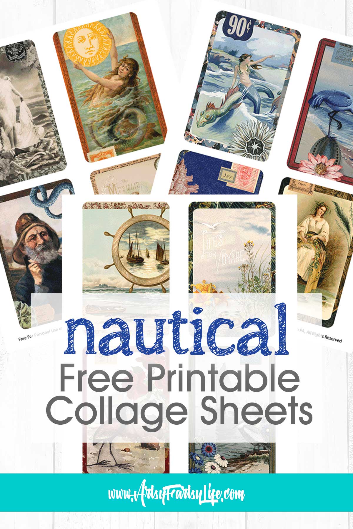 Vintage Nautical Cards for Junk Journals - Free Printable