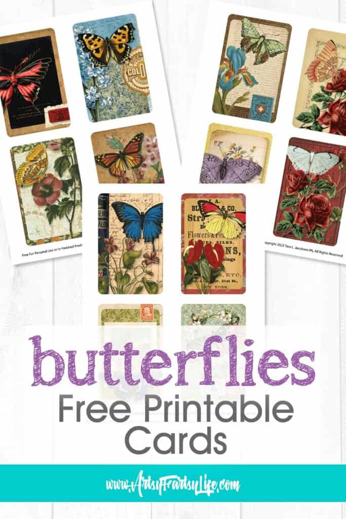 Free Printable Butterfly Junk Journal Cards