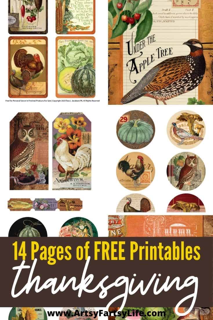 14 Pages of Free Junk Journal Printables