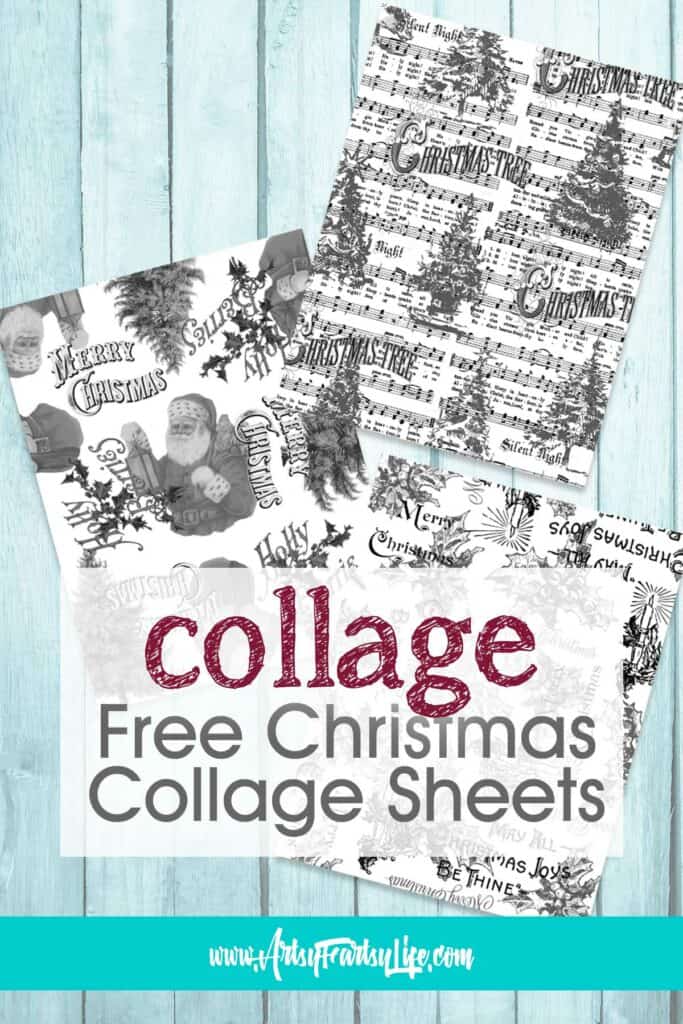 Christmas Collage Sheets - Black and White Free Printables
