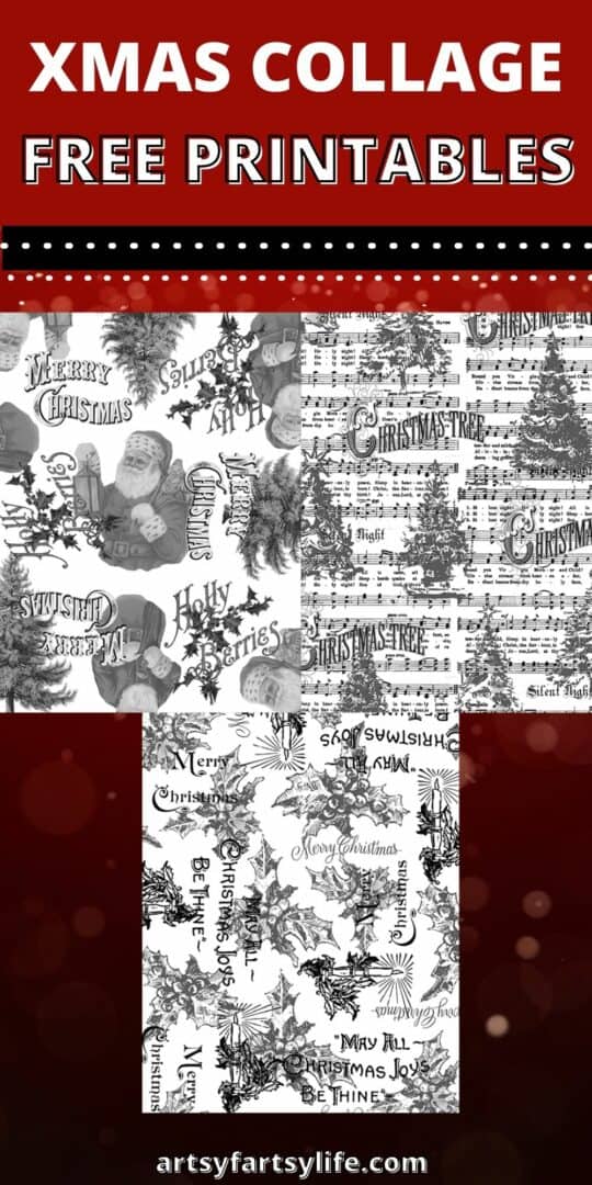 Christmas Collage Sheets - Black and White Free Printables · Artsy ...