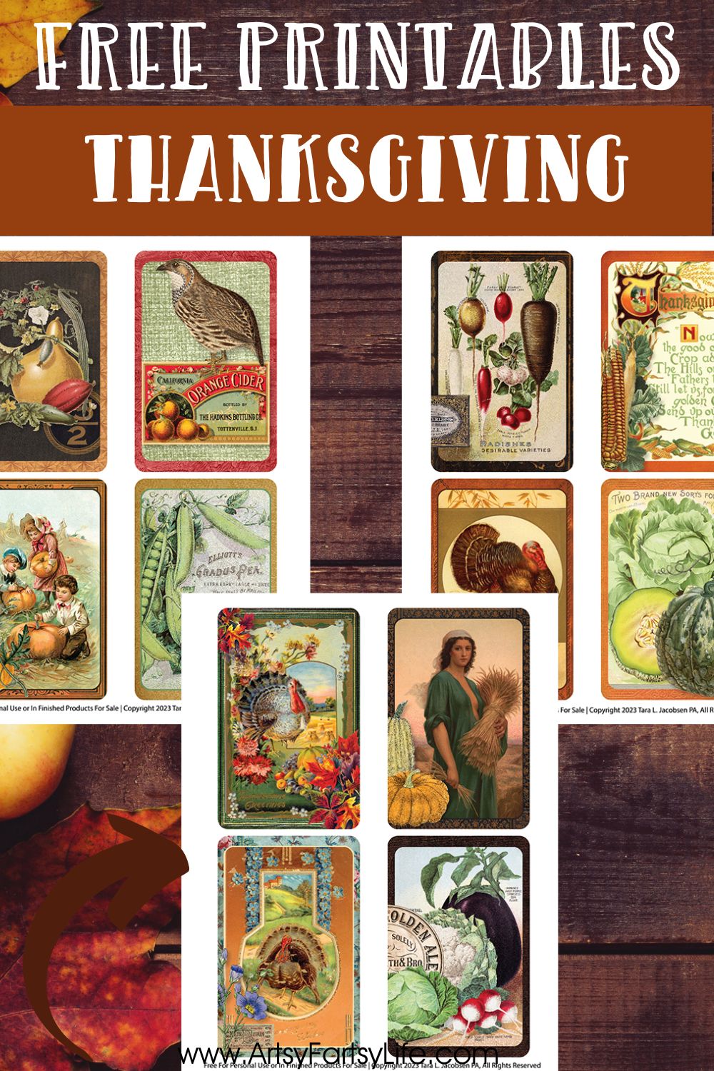 Free Printable Thanksgiving Cards, Table Settings, Junk Journal Supplies