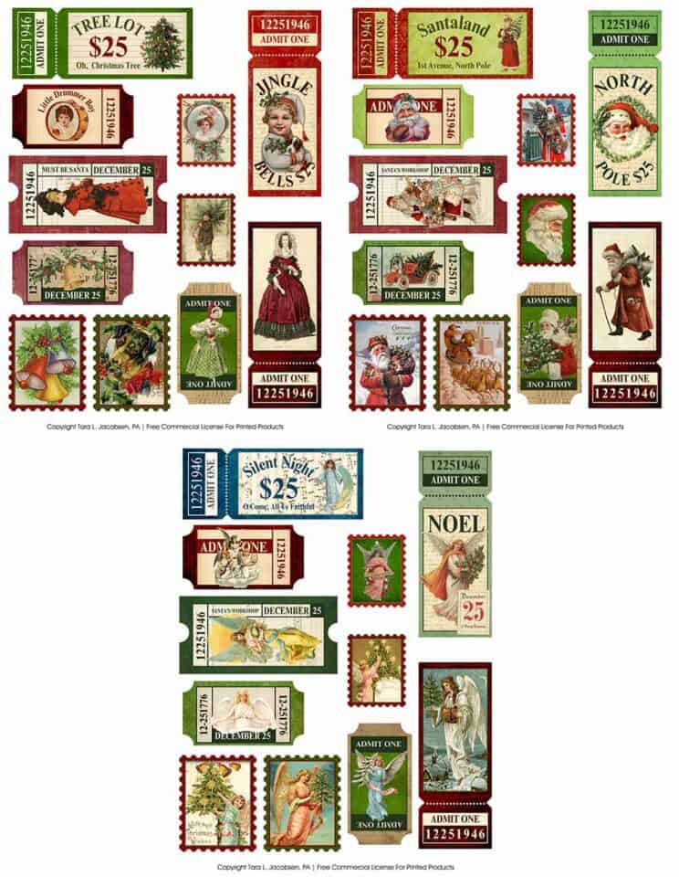 Christmas Stamps and Tickets Free Printable Artsy Fartsy Life Christmas Stamps and Tickets Free Printable Artsy Fartsy Life