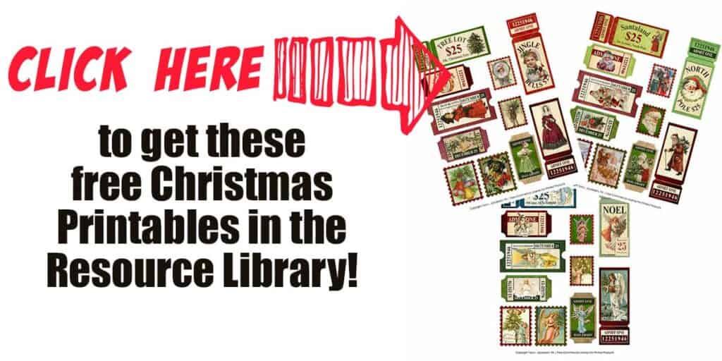 Click here to download the free printable Christmas tickets and stamps!