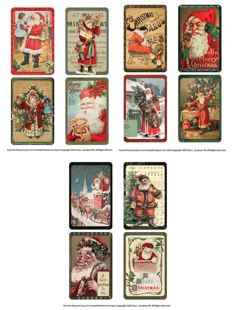 All The Santa Christmas Card Collage Sheets