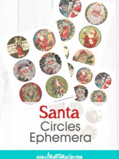 Free Christmas Ephemera Printables - Santa Circles