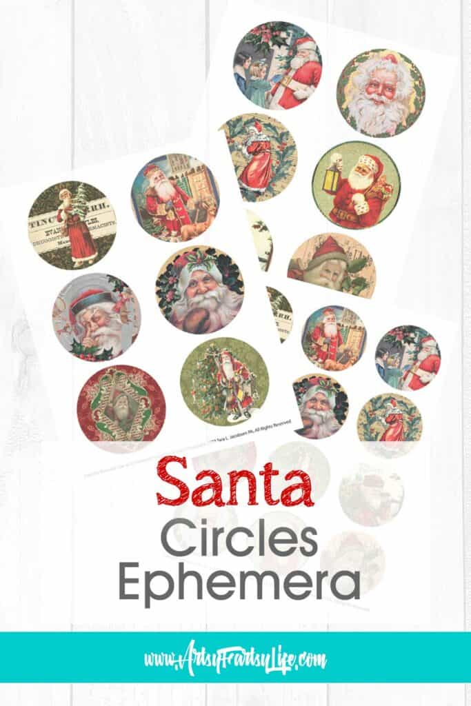 Santa Circles - Free Printable Christmas Ephemera