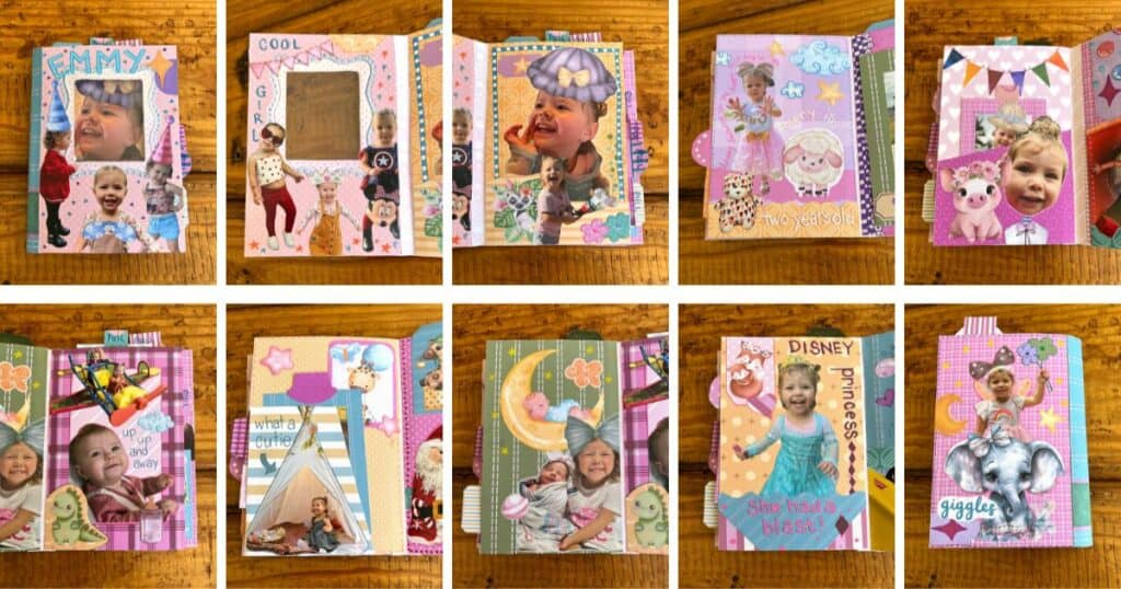 Finished Toddler and Baby Girl Junk Journal Pages