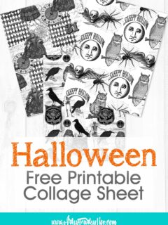 Halloween Collage Sheet - Free Black and White Printable