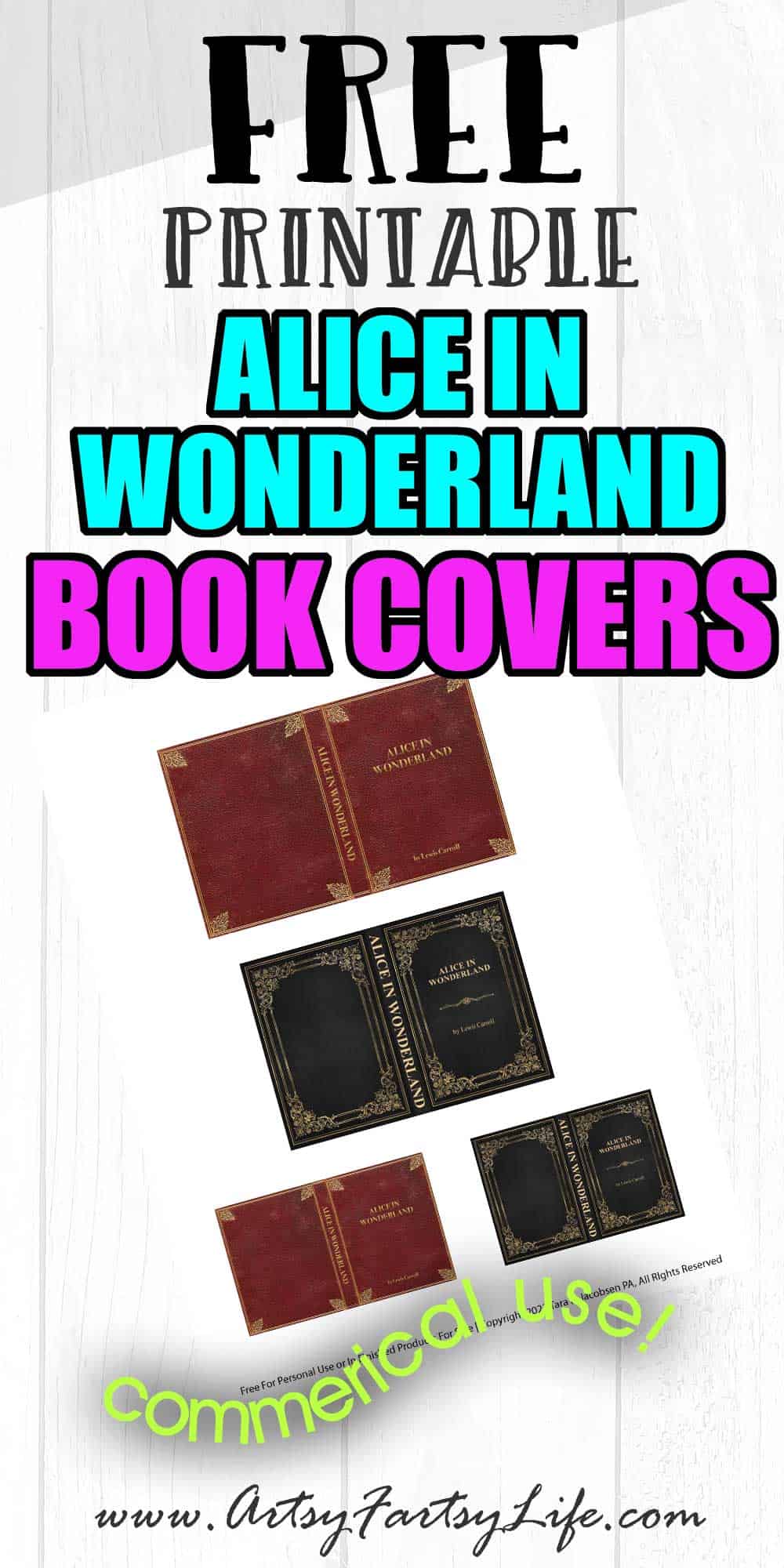 Mini Alice In Wonderland Book Covers · Artsy Fartsy Life