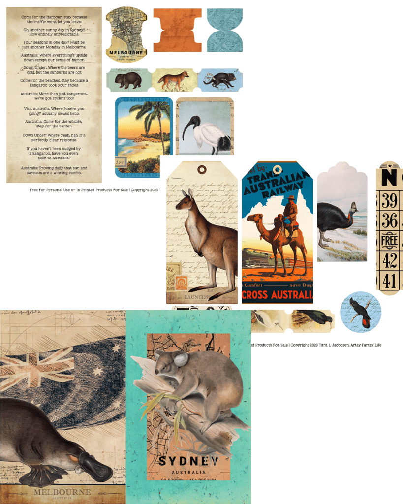 Free Printable Australian Ephemera Collage Sheets
