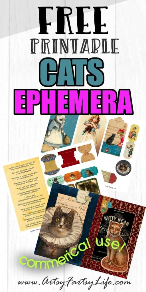 Cats! Free Printable Ephemera Collage Sheets
