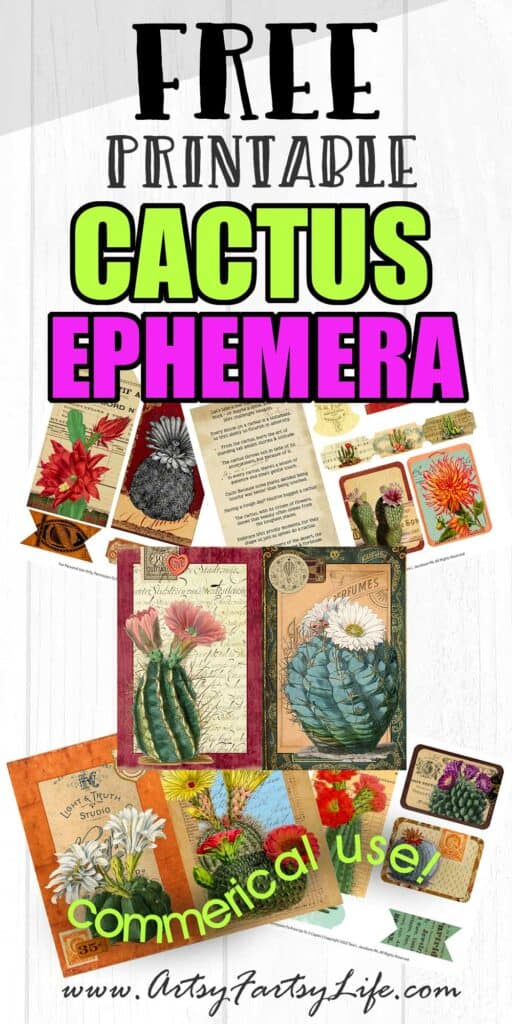 Cactus Vintage Ephemera Collage Sheets - Free Printables
