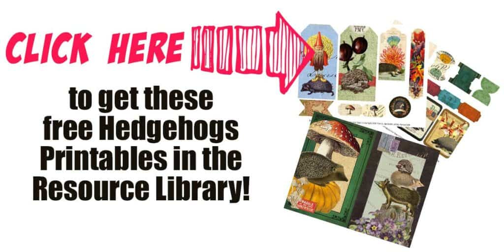 Hedge Hog Ephemera - Free Printable Collage Sheets
