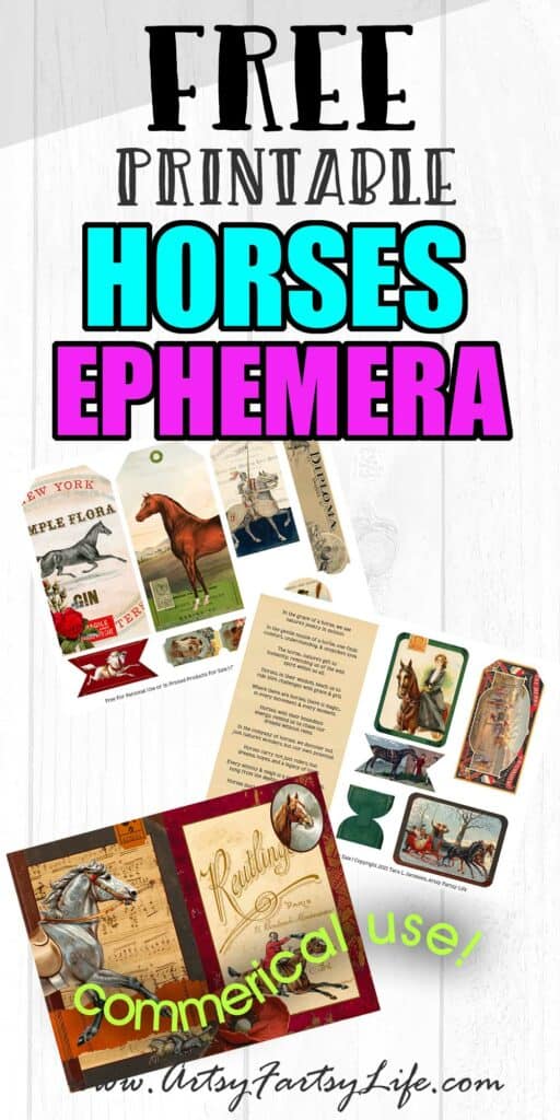 Horses! Free Printable Ephemera Collage Sheets