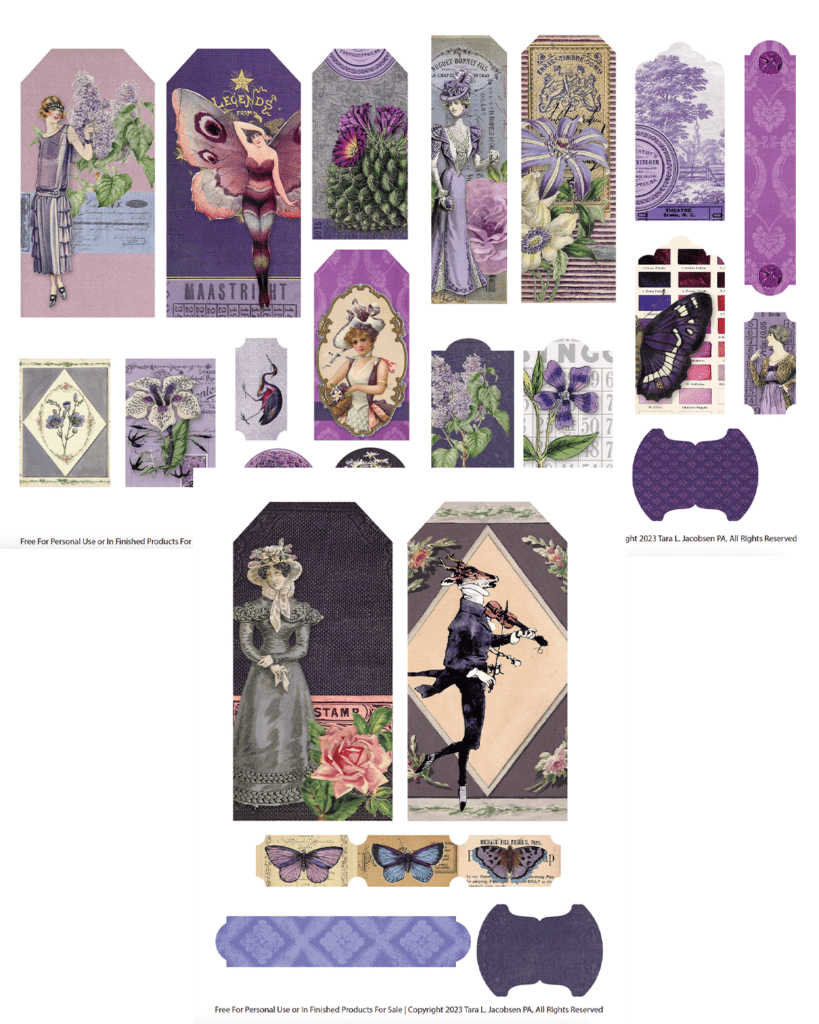 Vintage Purple Ephemera - Free Printable Collage Sheets
