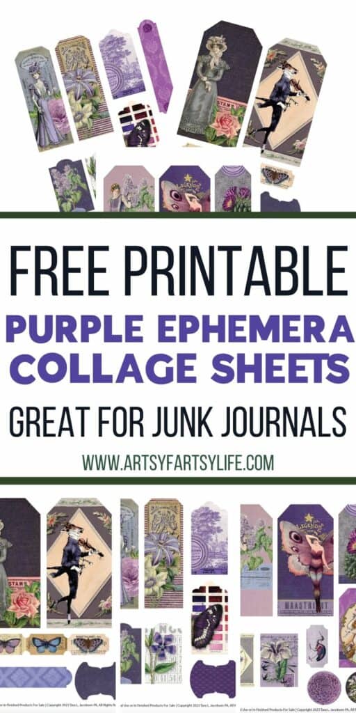 Vintage Purple Ephemera - Free Printable Collage Sheets
